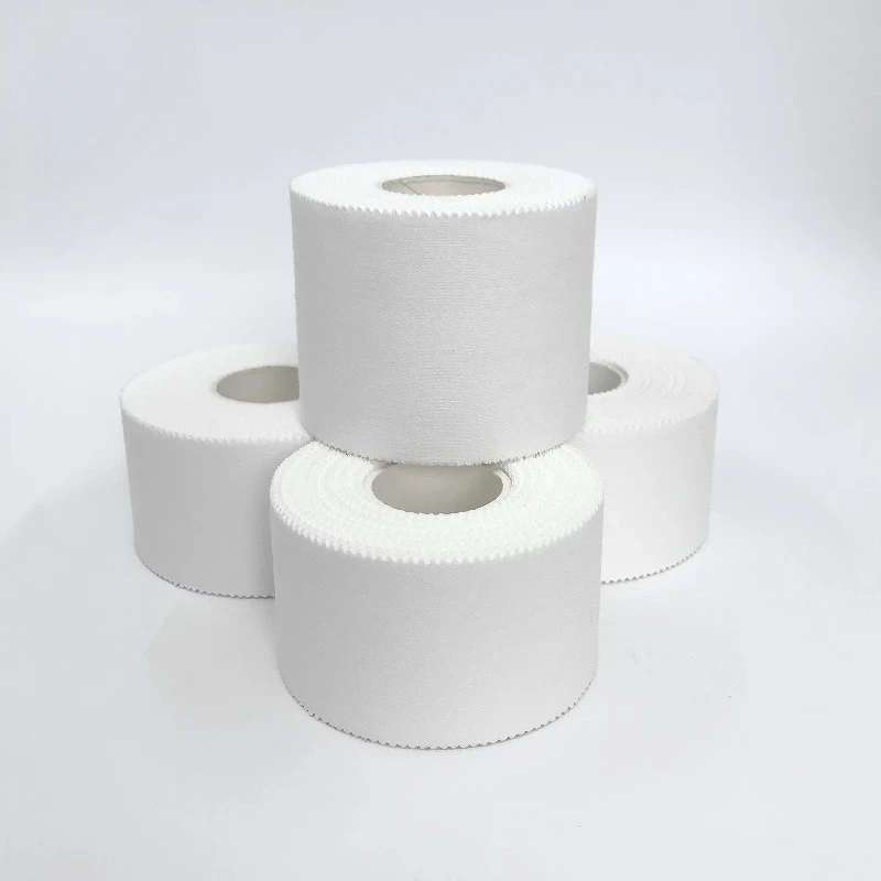 

Cotton Fabric Sports Tape With Strong Hot Melt Adhesive For Climbing Rugby Football And Basketball Activities New Arrival