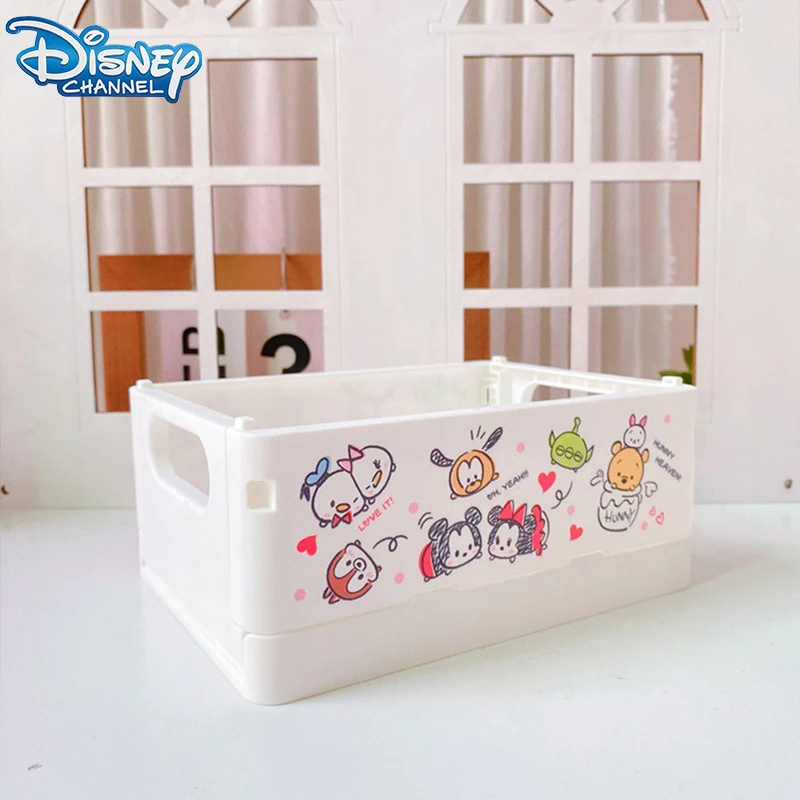 Disney Stitch Desktop Storage Box DIY Cute Party Gift Cartoon Mickey Mouse Foldable Mini Storage Box Birthday