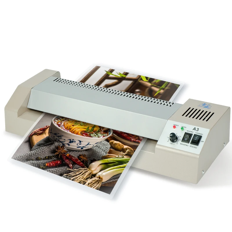 Factory Photo Laminating Machine LM-320 4 Rolls Hot Cold Pouch Film A3 A4 Photo Laminator