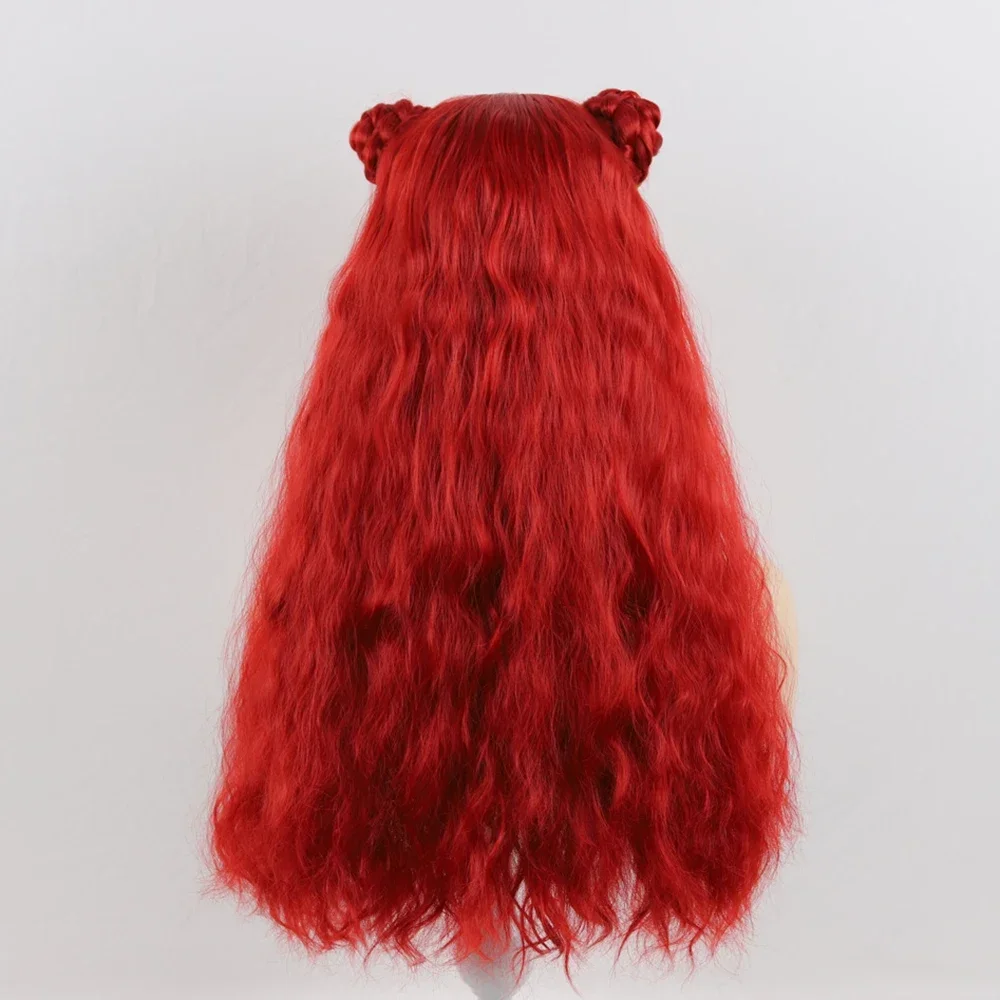 Movie Descendants: The Rise of Red Cosplay Wig Women Red Long Curly Hair Heat Resistant Synthetic Wigs Halloween Prop