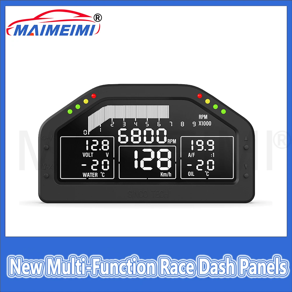 

Racing Display LCD Screen Gauge with RPM Speed Water temperature oil temperature voltage AIR/FUEL RATIO 7 Color Backlight