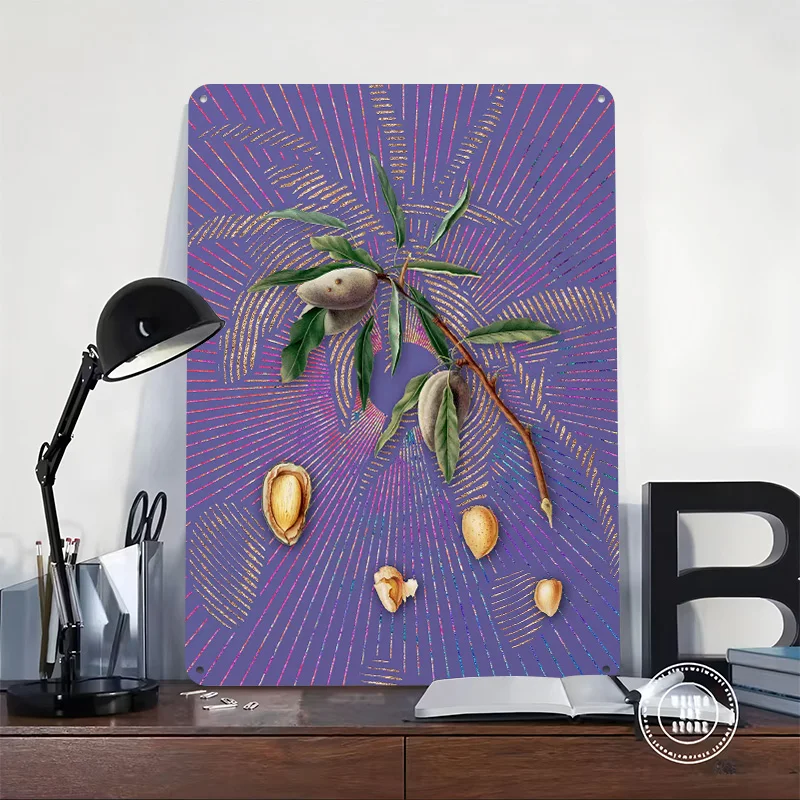 Vintage Almond 2 Flora Metal Poster Perfect Gift for Fans Lovers Customized Wall Art Metal Sign for Living Room Decoration Man