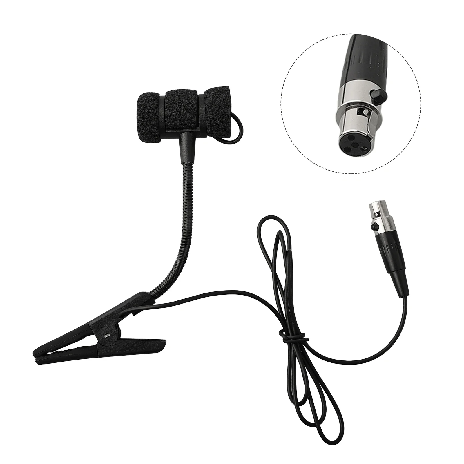 Saxophone Microphone Clip  Musical Instrument Portable 3 Pin Trumpet Sax Omnidirectional Wired Mic Suit with 5 Meter Cable view 3