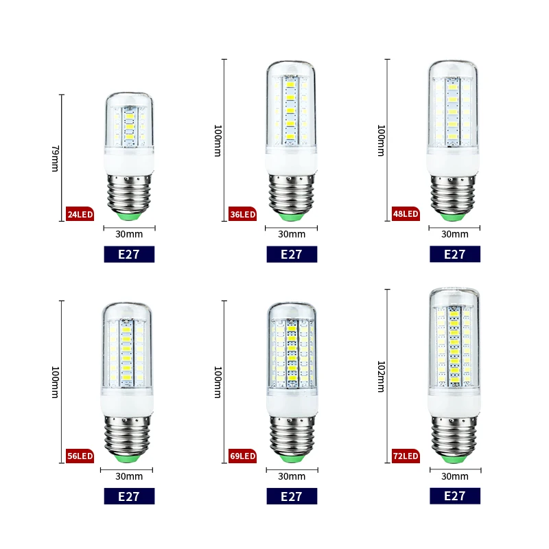 Светодиодсветодиодный лампа-Кукуруза E27 E14 24 36 48 56 69 72 LED s SMD 5730 220V, светодиодная лампа, люстра, светодиодный светильник свеча, лампа