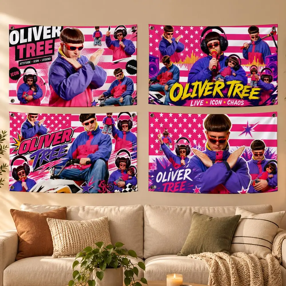 Singer Oliver Tree Flags Soft Skin-friendly Durable Tapestry Outdoor Party Home Living Room Bedroom Decoration