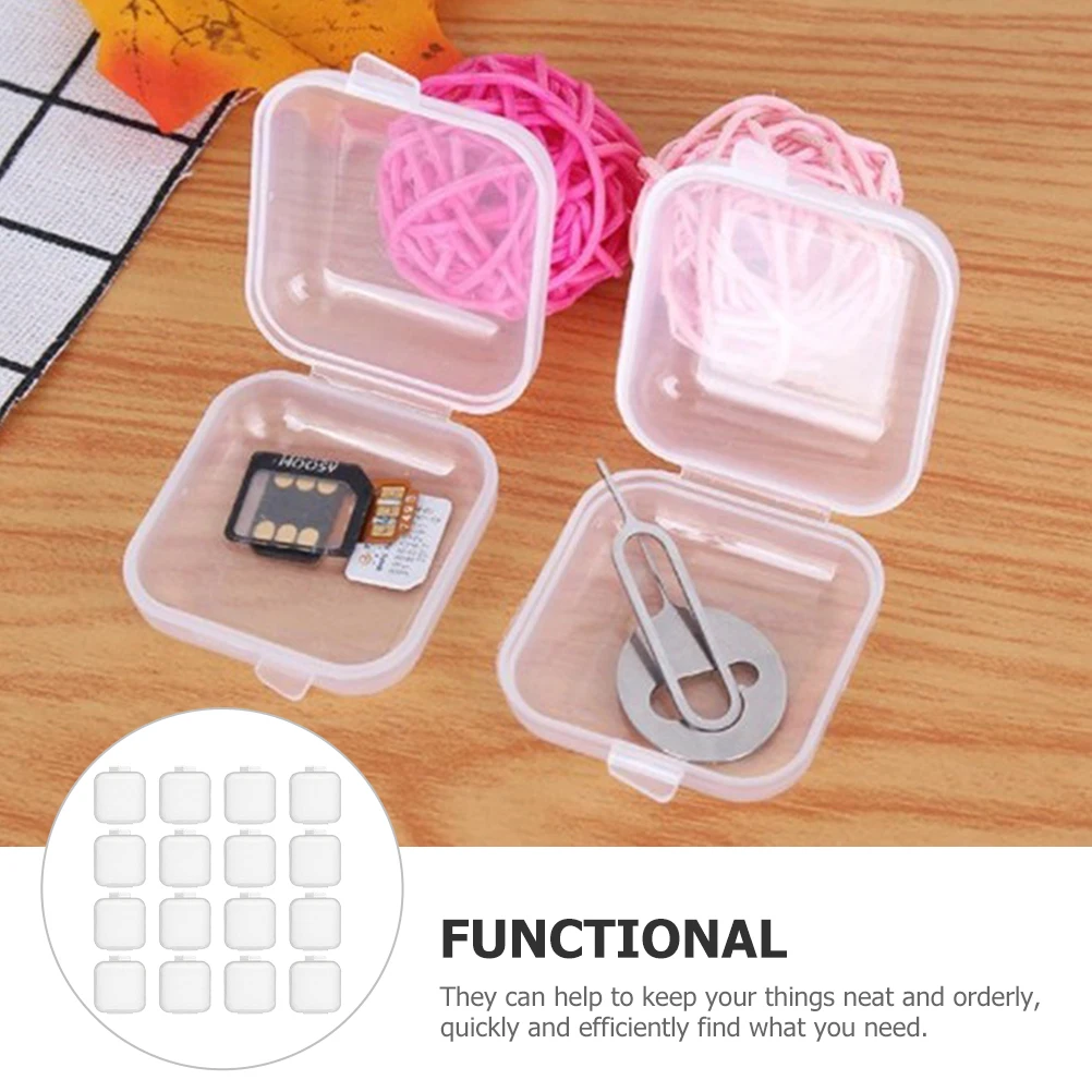 

100pcs Mini Plastic Containers Necklace Storage Boxes Clear Beads Jewelry Organizer Cases Lightweight Travel Small