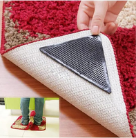 4/8pcs set Triangle Washable Rug Gripper Anti-slip Reusable Rubber Mat Non Slip Patch Tape for Tile Floors Carpets Corners Pad