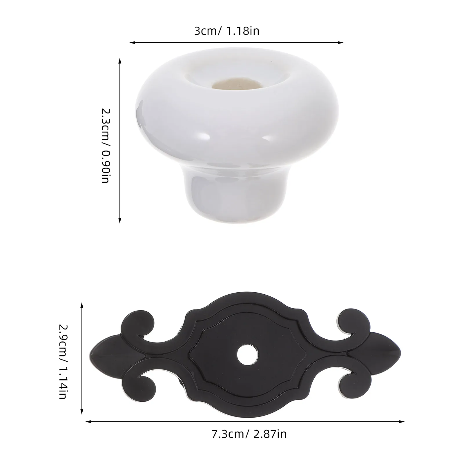 5 قطعة مقابض خزانة من البورسلين تصميم عتيق مقابض لقطع الأثاث لخزانة الملابس أجهزة الباب لوحة خلفية معدنية مريحة سهلة #3