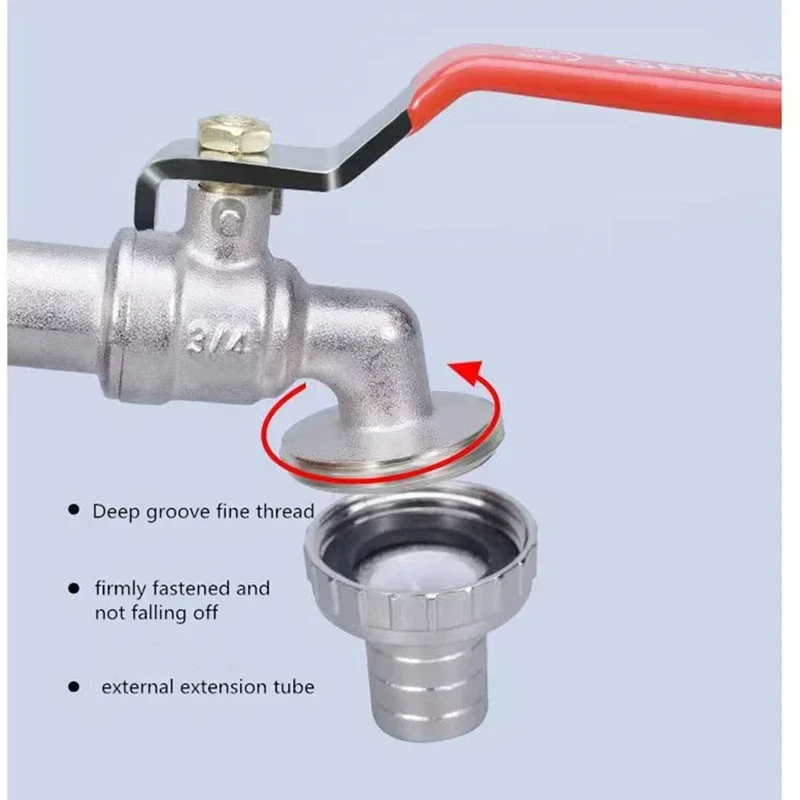 

1/2'' 3/4'' Zinc Alloy Faucet Water Splitter S60*6 Coarse Thread Tank Tap Adapter Garden Irrigation Pipe Connector Faucet