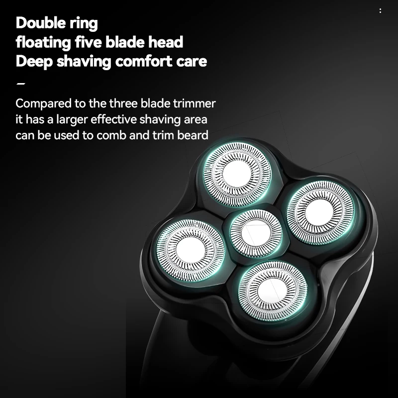 Kemei T378 Electric Head Shavers for Bald Men Professional 10000 RPM Cordless USB Rechargeable Razors Shaver Machine for Head