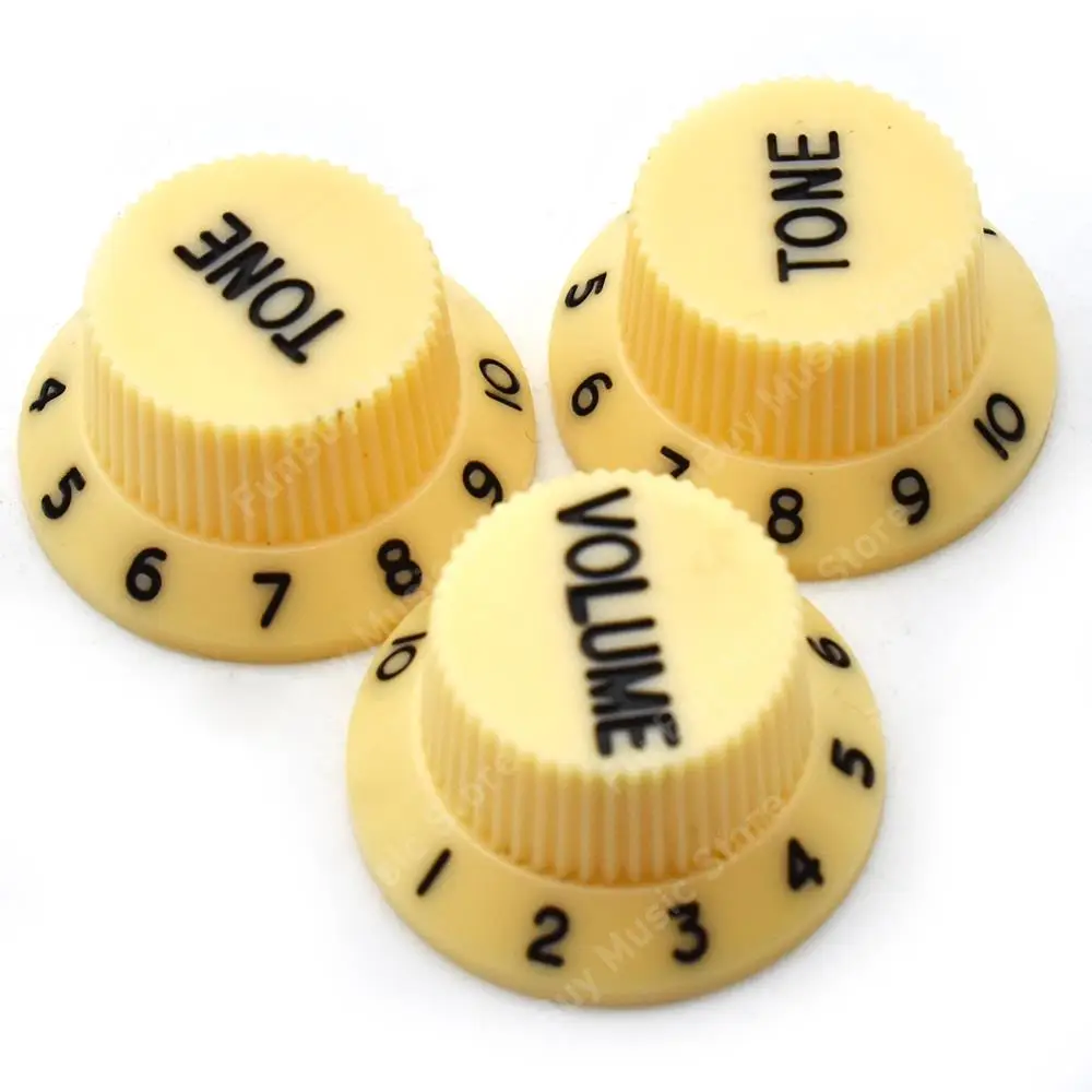 Multi Color Electric Guitar Speed Control Knobs Guitar Pot Buttons Cap (1 Volume & 2 Tone A Set)