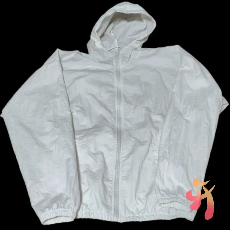

Пустая белая ветровка Kanye Gosha, куртки, повседневная свободная быстросохнущая толстовка на молнии для мужчин и женщин, уличное солнцезащитное пальто