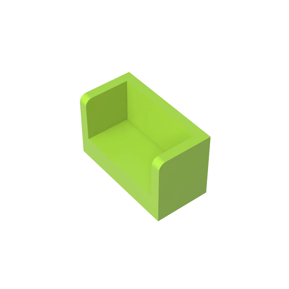 Gobricks Bausteine GDS-1272 Panel 1x2x1 mit abgerundeten Ecken, 2 Seiten, kompatibel mit LEGO 23969