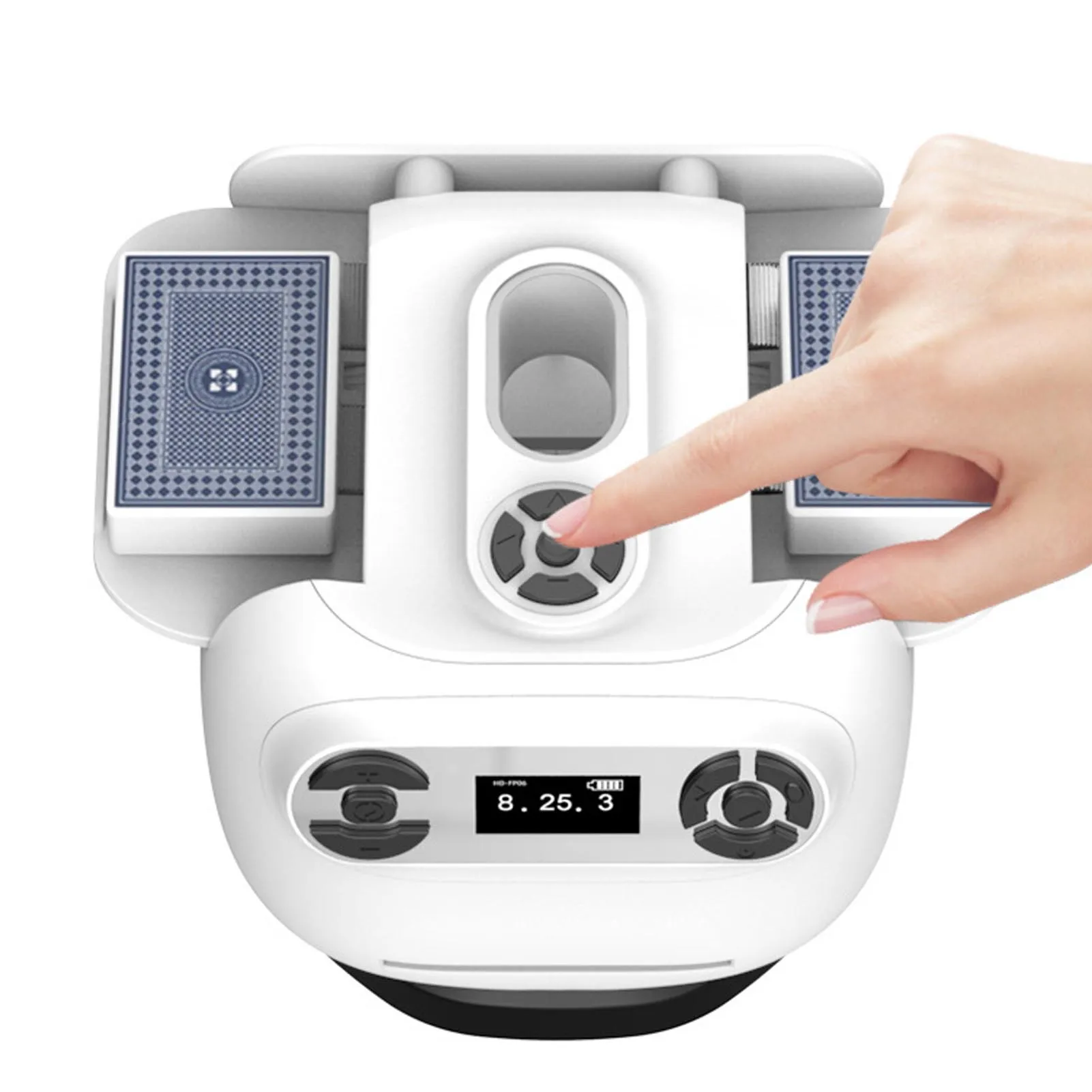 New Automatic Card Shuffler Dealer Self Cleaning Programming Battery Operated Card Dealer Machine 360 180 Degree Deal for Party