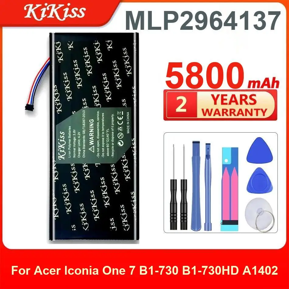 

MLP2964137 5800Mah Tablet Battery For Acer Iconia One 7 B1-730 B1-730HD A1402 High-Capacity Replacement