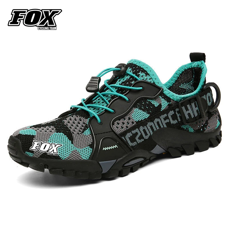 FOX Cycling Team Outdoor Shoes Breathable Sports Men's Racing Road Cycle Shoes Waterproof Mountain Bike Sneaker Running Kit