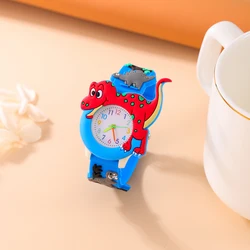 2024 New Cute cartoon 3D dinosaur Tyrannosaurus Rex silicone strap children's watch Kids Student Watch