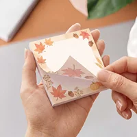 2pcs Autumn Sticky Notes, Fall Pumpkin & Maple Leaf Memo Pads, 100 Sheets Total, Removable Self-Adhesive Notes for Planner, To-D 4