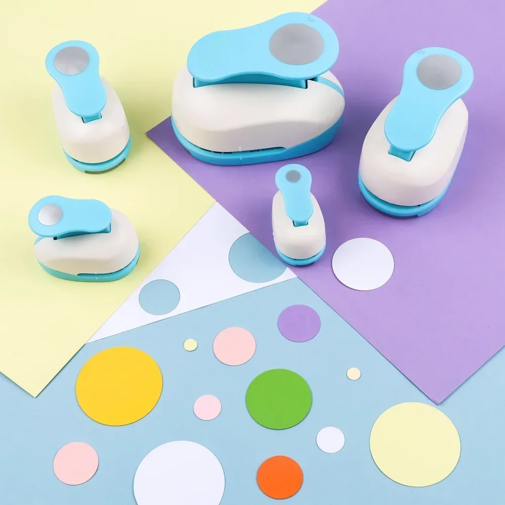 

5pcs/set Circle Paper Punch 0.3/0.6/1/1.5/2/3"" Precision-Cut Circle Shape Lever Action Craft Punches for Paper Craft Scrapbook