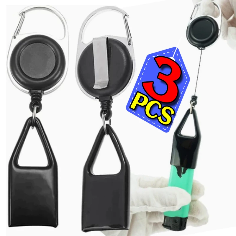 Retractable Keychain Lighter Protective Sleeve Holder Clip Portable Safe Stash Cover Smoking Accessories for Outdoor Daily Carry
