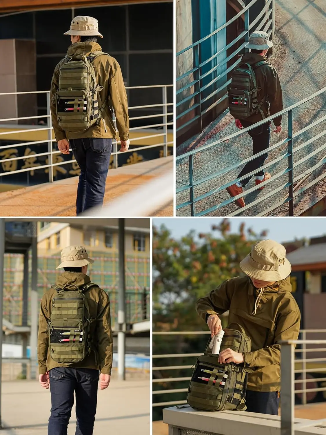 حقيبة ظهر ModCase B2 Ultimate EDC التكتيكية، سعة 14 لترًا، حجرة كمبيوتر محمول مضادة للصدمات، مقاومة للماء، نظام مولي #2