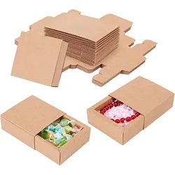20 Pack Kraft Paper Drawer Box Festival Gift Wrapping Boxes Soap Jewelry Candy Weeding Party Favors Gift Packaging Boxes
