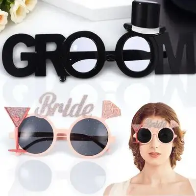 

2 Pcs Bride Groom Glasses Premium Materials to Be Decorate Special and Unique Photo Props Bachelor Party Plastic Grooms Eye