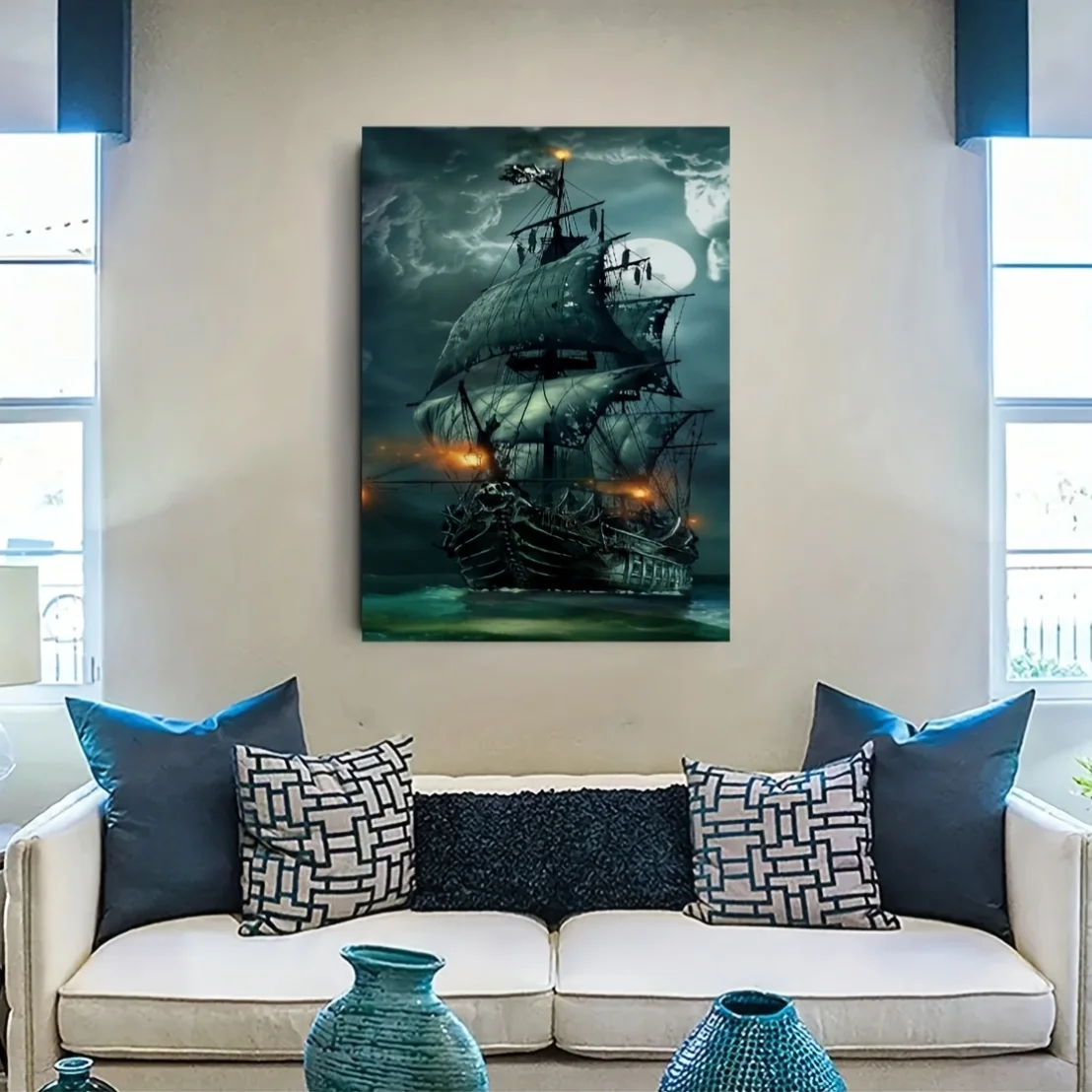 1000피스 해적선 직소 퍼즐 - 두꺼운 도전 퍼즐 게임, 어두운 분위기의 해적선, 교육용 해양 역사 활동