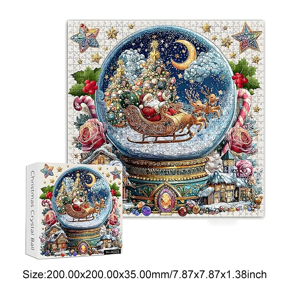 

1024 шт., рождественские пазлы с хрустальными шарами, рождественские пазлы для женщин, мужчин, взрослых, детей, дома, семейной деятельности