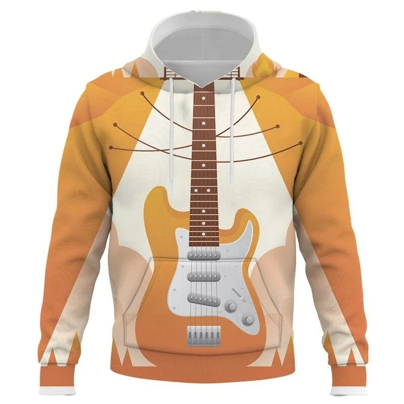 New Spring Autumn Hooded Sweatshirts MenWomen Sweatshirt Hoodie 3D Printing Clothing Funny Guitar Instrument Hoodies Apparel