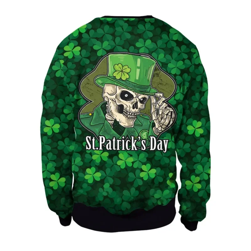 St Patrick’s Day Green Hoodies Tee Print Carnival Ireland Festival Hoodied Sweatshirt Men Women Pullover Fashion Holiday Clothes