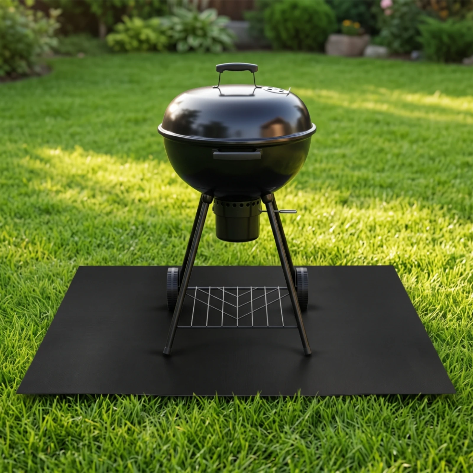 Under Grill Mat Heat-Resistant Grill Mat Deck Protector Pad Flame-Retardant Oil-Proof for Campers, Outdoor Cooking, Patio