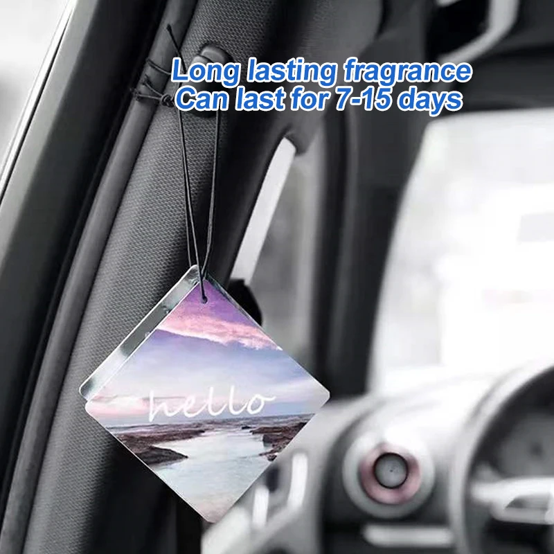 50pcs Custom Personalized Paper Perfume Hanging Card Car Air Freshener Your Logo Design for Bedroom Wardrobe Shoebox Bathroom