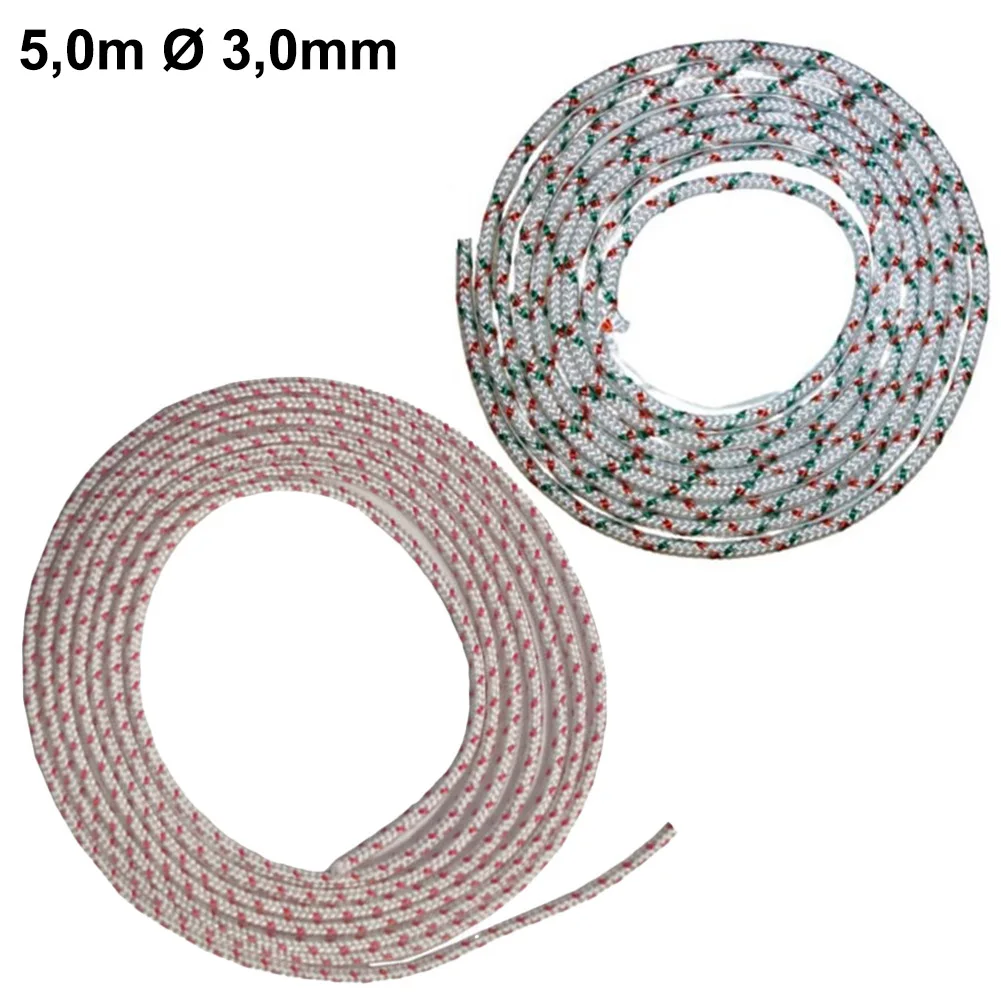 Replacement Pull Rope for Lawn Mower Starter Assembly 5 Meter Long 3mm Thick Cord for Small Engine Applications