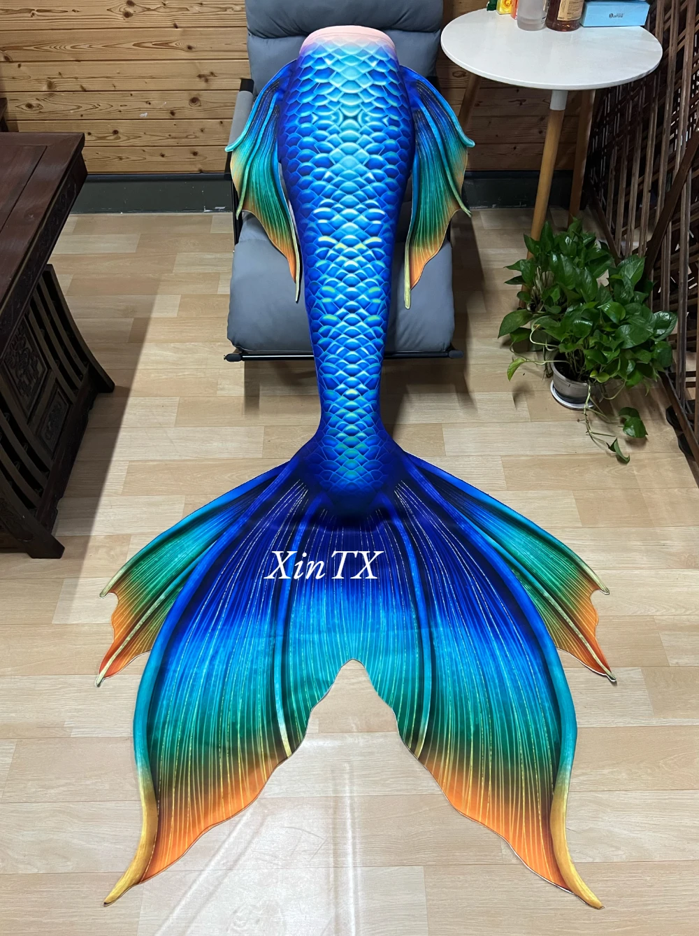 XinTX Adult Mermaid Tail Premium Quality Diving Swimming Show NOT Silicone Tail HD Printing Professional Mermaid Tail Skin