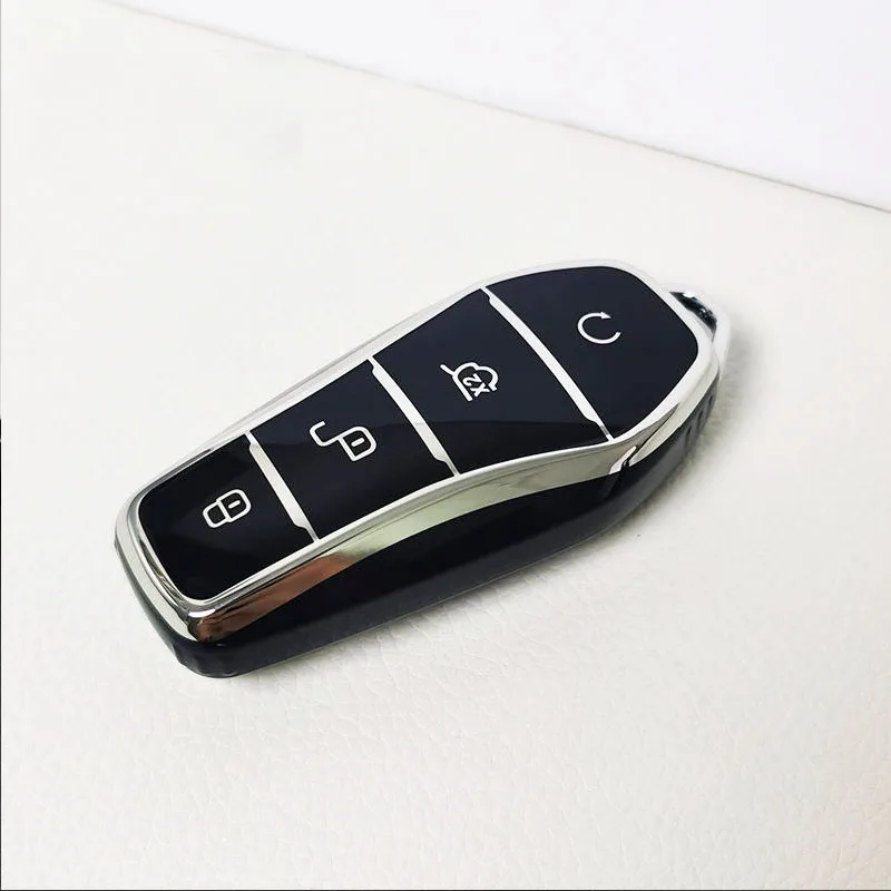 Fashion New Soft TPU Car Key Case Protect Cover 4 Button For BYD Qin Plusdmi Atto 3 Han EV Dolphin Durable Car Accessories