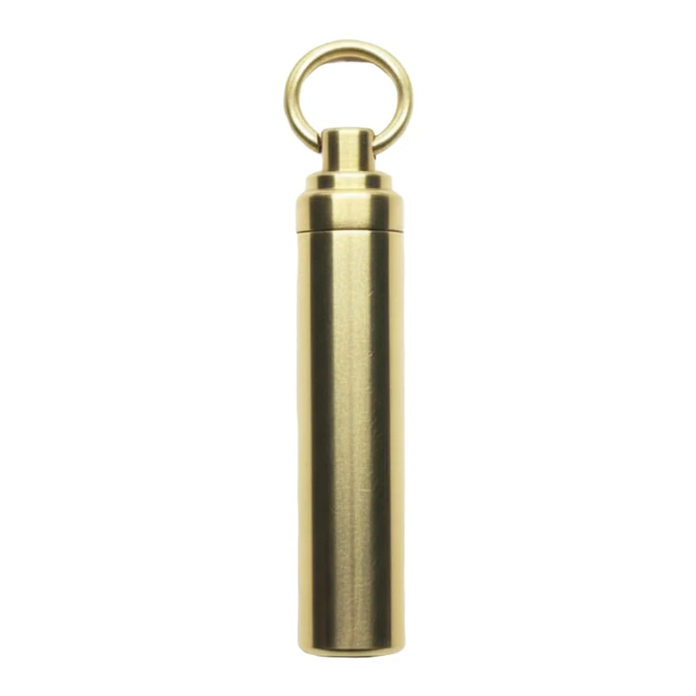 Brass Waterproof Tank for Outdoor Use Designed to Protect Medications Tools and Small Essentials in Wet or Dusty Conditions