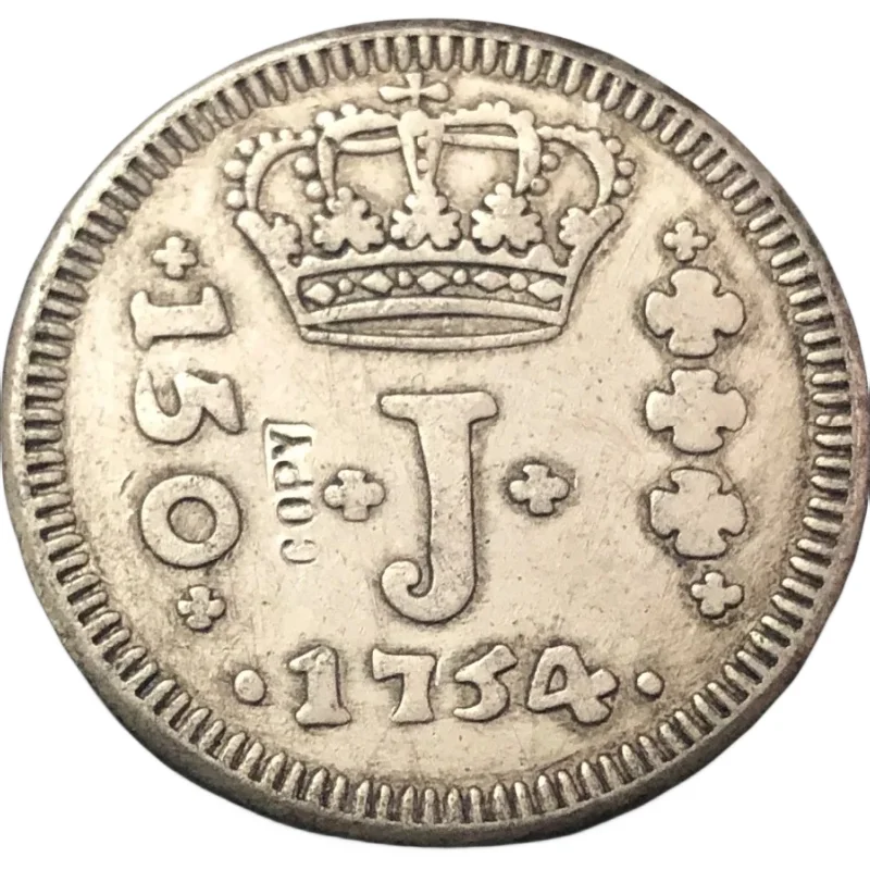 

1754 Brazil 150 Reis Silver Plated Copy Coin
