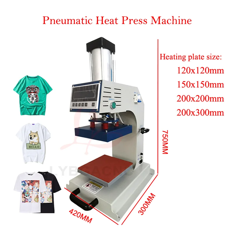 

Heat Press Machine Pneumatic Automatic Can Continuous Work T-shirt Printing Machine For T-shirt Shirt Logo Brand Leather Mouse