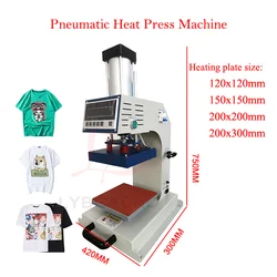 Heat Press Machine Pneumatic Automatic Can Continuous Work T-shirt Printing Machine For T-shirt Shirt Logo Brand Leather Mouse