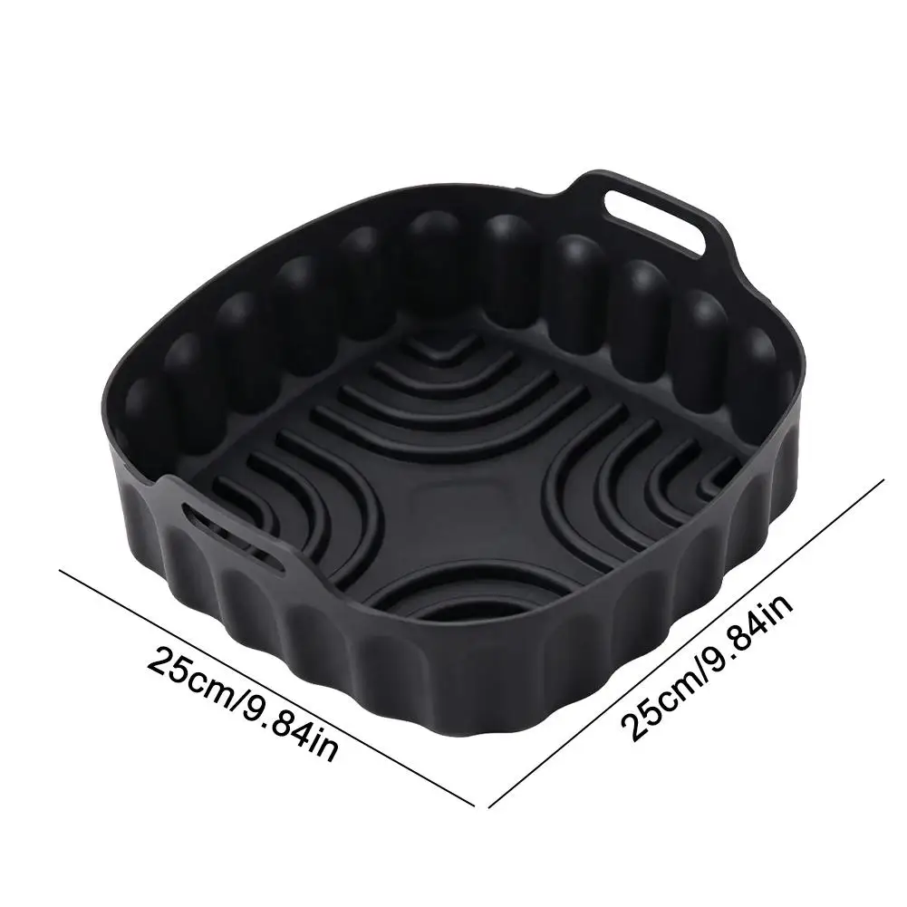 1 pieza de plato de silicona de 25 cm para freidora de aire, horno, para hornear pizza, pollo frito, cesta de silicona r