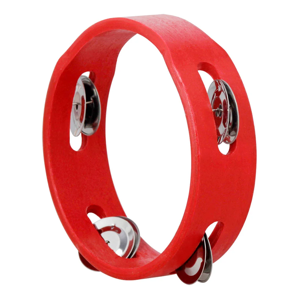 Tambourine Circle Kids Wood Single Row with Bell for Hand Instruments Child