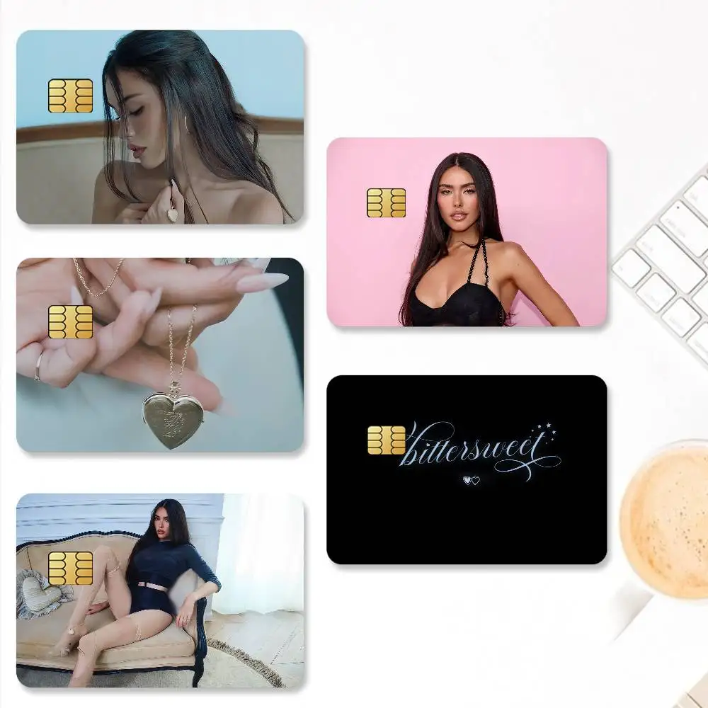 ملصقات بطاقات الائتمان Singer Madison Beer لحماية ديكور الخصم البنك 4 قطع مضادة للخدش ومقاومة للماء