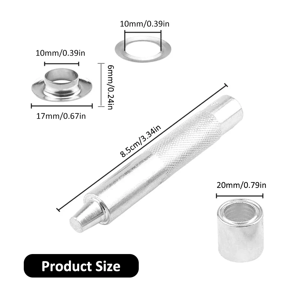 100 Sets Grommet Tool Kit 1/2 Inch Grommets Eyelets with Installation Tools and Storage Case for Fabric Canva Curtain Leather