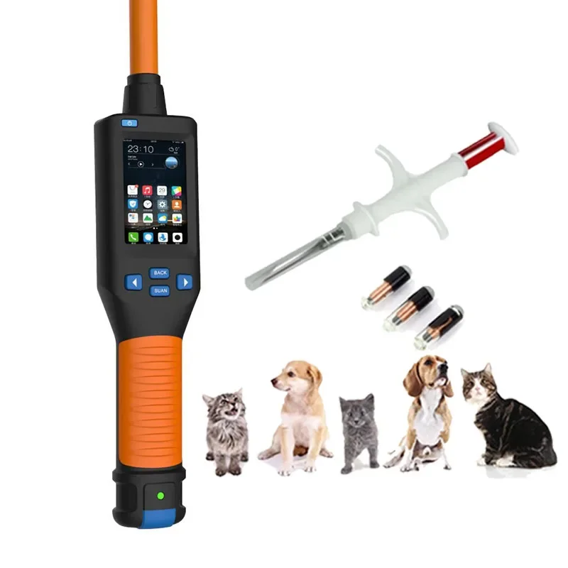 Long Stick Sheep Ear Tag Handheld Scanner 134.2khz Fdx/Hdx Cattle Rfid Reader Animal Ear Tag Stick Chip Scanner