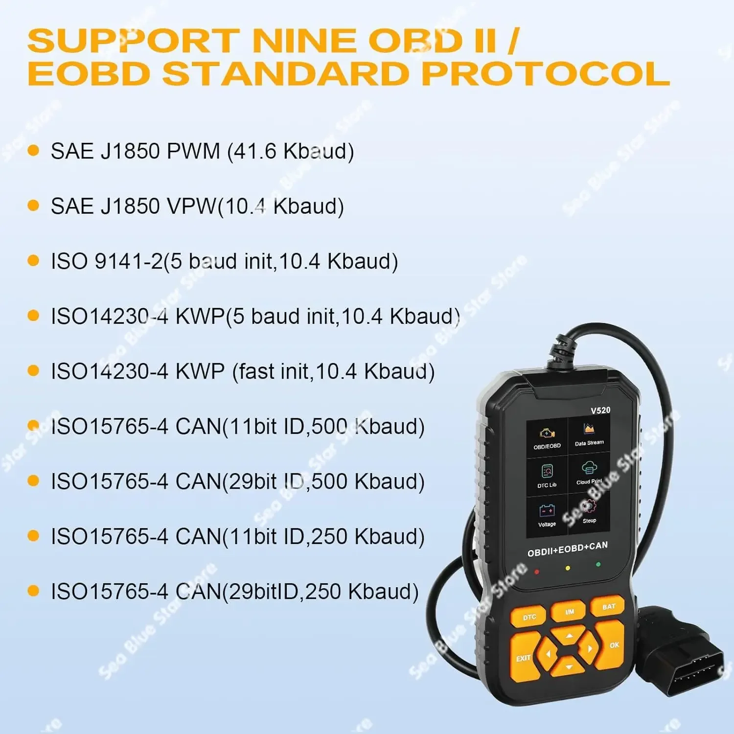 OBD2000 Car Scanner Diagnostic Scanning Tool V520 Car Diagnostic Detector