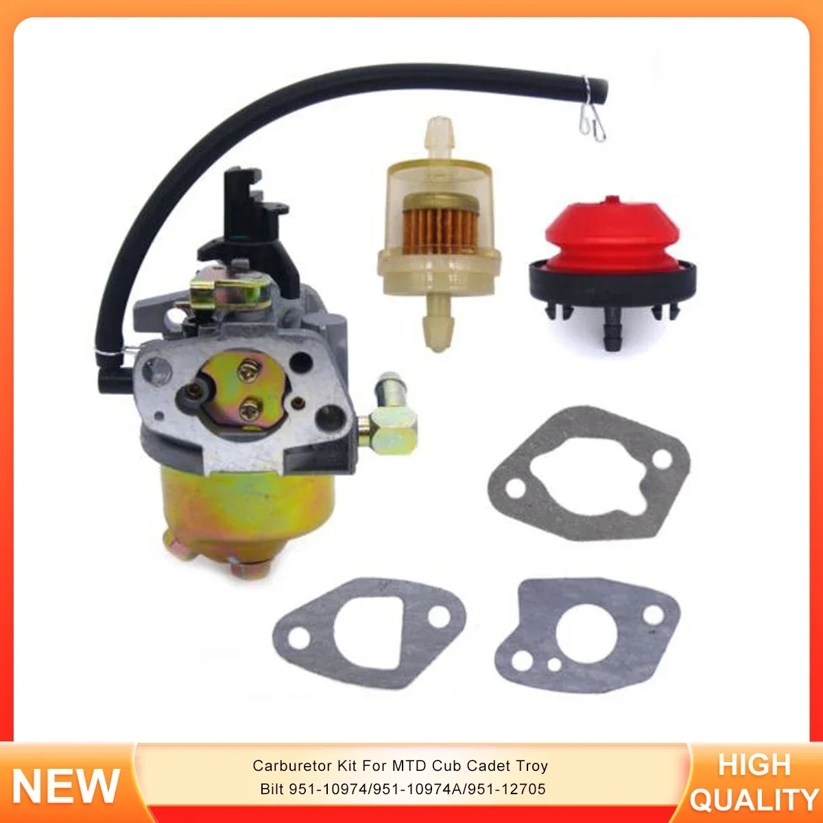 

Carburetor Kit For MTD Cub Cadet Troy Bilt 951-10974/951-10974A/951-12705