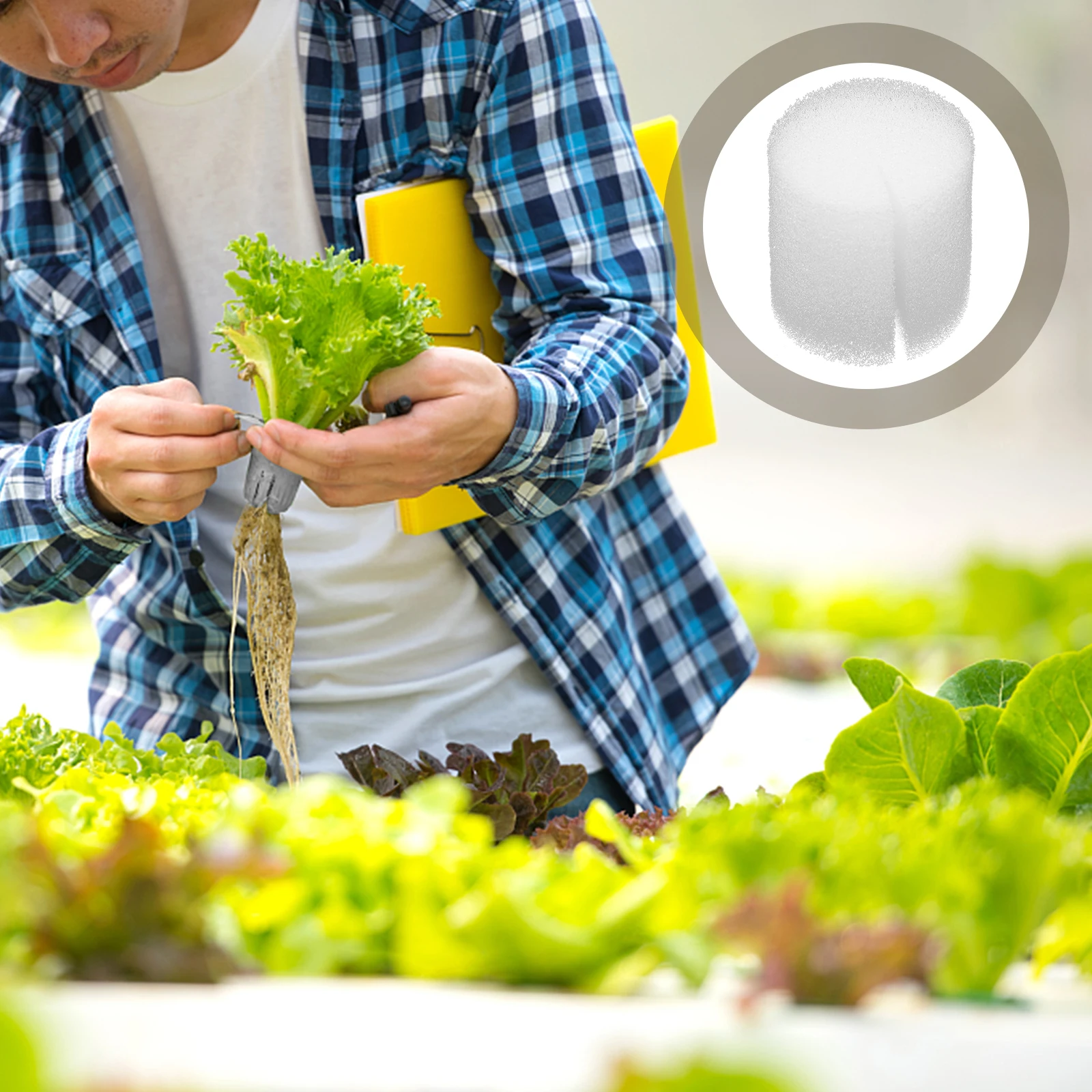 

100pcs Hydroponic Sponge Blocks Vegetable Growing Sponge Reusable Planting Tool For Greenhouse Soil-Free Cultivation Starter
