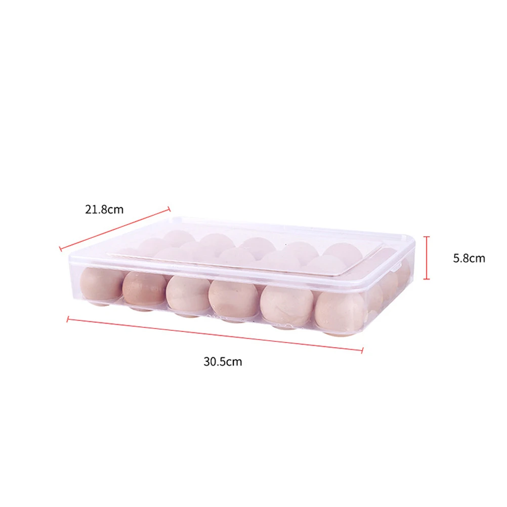 

24 Eggs Transparent Plastic Storage Container 30.5x21.8x5.8cm Safe Fresh Stackable Fridge ganizer Ideal Refrigerator Egg Holder