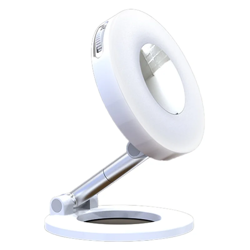 

Стильный складной портативный магнитный держатель для телефона 2 в 1 с перезаряжаемой заполняющей подсветкой — идеально подходит для путешествий, настольного компьютера, селфи, видеосъемки